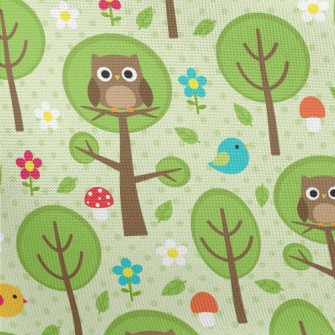 Owl On A Tree Pongee