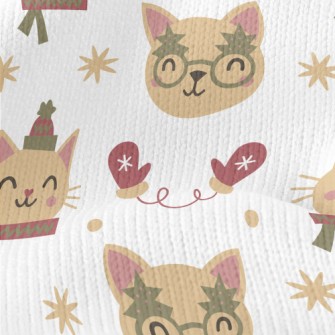 Kitten Dress Up For Warm Winte Stretch Jersey