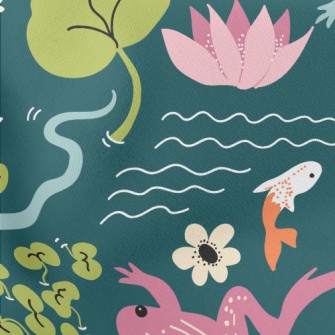 Colorful Spotted Frog Lightweight Cotton Poplin