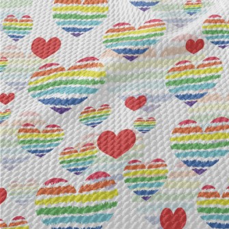 Rainbow Lines Love Birdseye Piqué