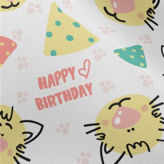 Happy Birthday Cartoon Cat Chiffon