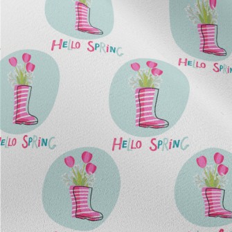 Pink Rain Boots Flowers Chiffon