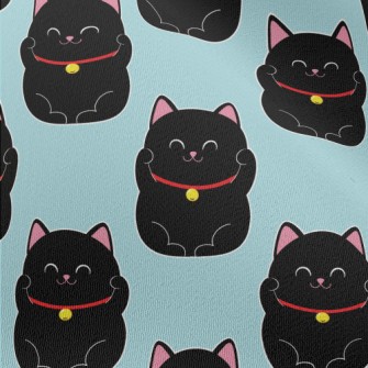 Smiling Little Black Cat Chiffon