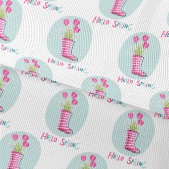 Pink Rain Boots Flowers Waterproof Oxford