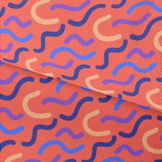 Wavy Curved Lines Waterproof Oxford