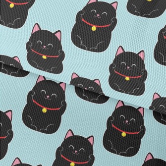Smiling Little Black Cat Waterproof Oxford