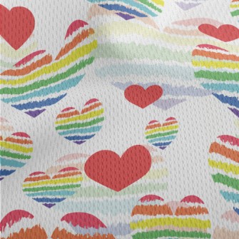 Rainbow Lines Love Athletic Mesh Flat Back