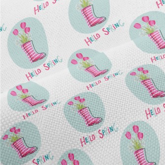 Pink Rain Boots Flowers Performance Linen