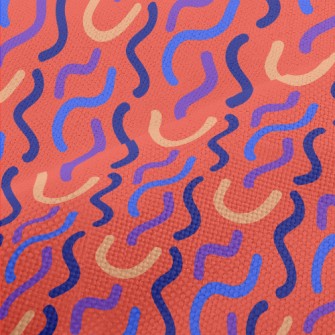 Wavy Curved Lines Performance Linen