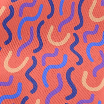 Wavy Curved Lines Standard Corduroy