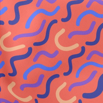 Wavy Curved Lines Stretch Ponte