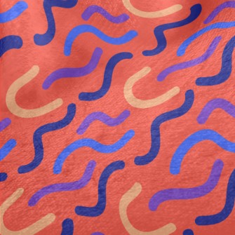 Wavy Curved Lines Minky