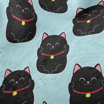 Smiling Little Black Cat Minky