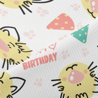 Happy Birthday Cartoon Cat Piqué