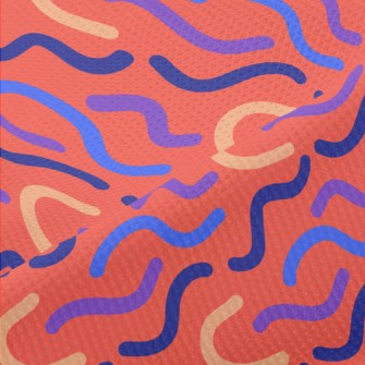 Wavy Curved Lines Piqué