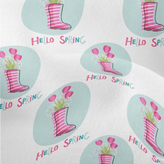 Pink Rain Boots Flowers Lightweight Performance Linen