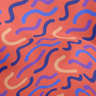 Wavy Curved Lines Lightweight Performance Linen