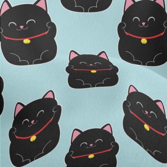 Smiling Little Black Cat Lightweight Performance Linen