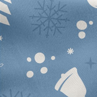 Snowy Christmas Jersey Backed Fleece