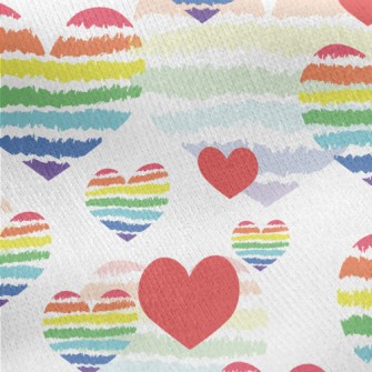 Rainbow Lines Love Jersey Backed Fleece