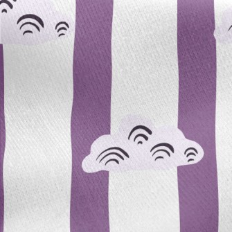 Straight Line Clouds Jersey Backed Fleece