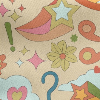 Rainbow Star Flower Jersey Backed Fleece