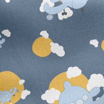 Airplane In Flight Jersey Backed Fleece