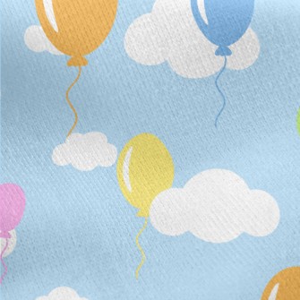 Colorful Balloons Flying Into  Jersey Backed Fleece