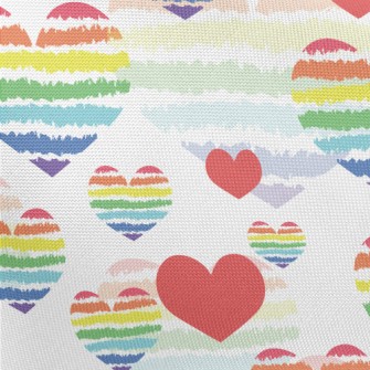 Rainbow Lines Love Pongee