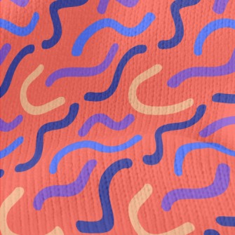 Wavy Curved Lines Stretch Jersey