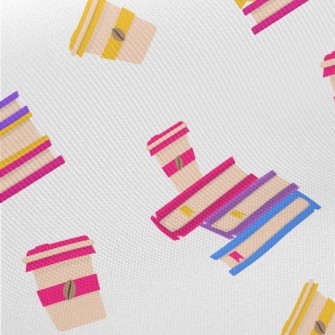 Coloring Book And Coffee Midweight Cotton Poplin
