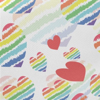 Rainbow Lines Love Midweight Cotton Poplin