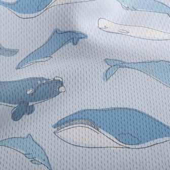 Simple Strokes Of Whale Athletic Mesh Flat Back