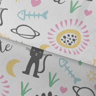 Cat Planet Flowers Waterproof Oxford