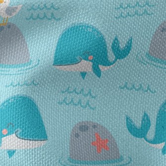 Lively Whale And Seagull Waterproof Canvas