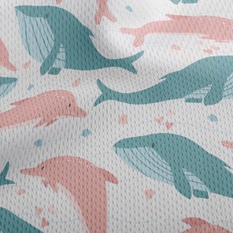 Whales And Dolphins Athletic Mesh Flat Back