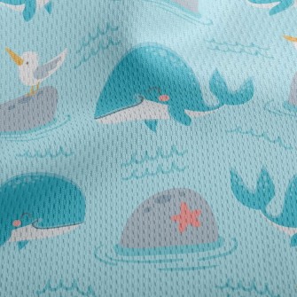 Lively Whale And Seagull Athletic Mesh Flat Back