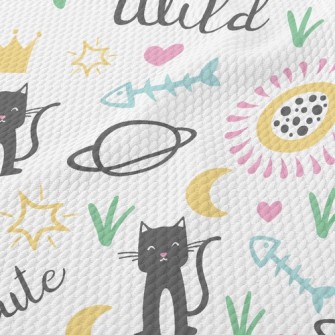 Cat Planet Flowers Birdseye Piqué