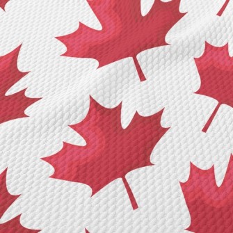 Bright Falling Maple Leaves Birdseye Piqué