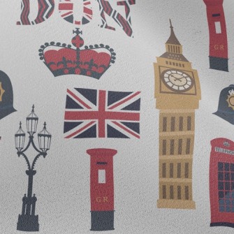 Big Ben And Telephone Box Chiffon