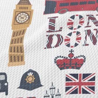 Big Ben And Telephone Box Birdseye Piqué
