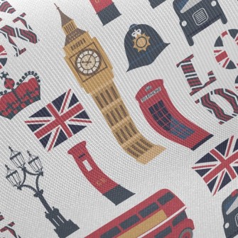 Big Ben And Telephone Box Twill