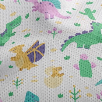 Cute Dinosaur Family Athletic Mesh Flat Back