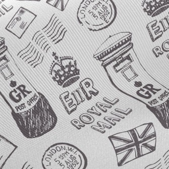 Vintage Mailbox Stamps Twill