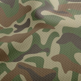 Basic Camouflage Pattern Athletic Mesh Flat Back