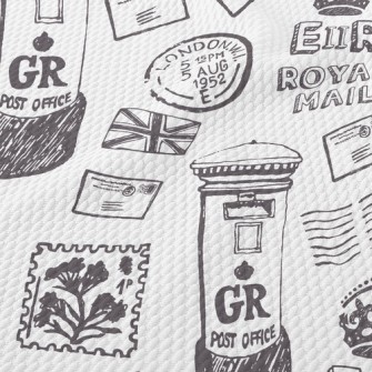 Vintage Mailbox Stamps Birdseye Piqué