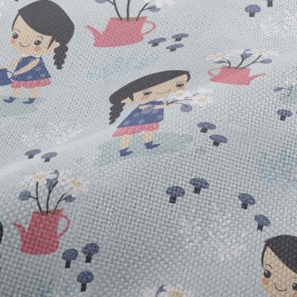 Cute Little Girl Watering Flow Performance Linen