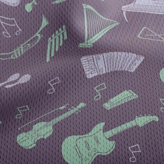 Beautiful Musical Instrument Athletic Mesh Flat Back