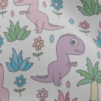 Pink Dinosaur Visiting The Gar Chiffon