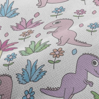 Pink Dinosaur Visiting The Gar Performance Linen